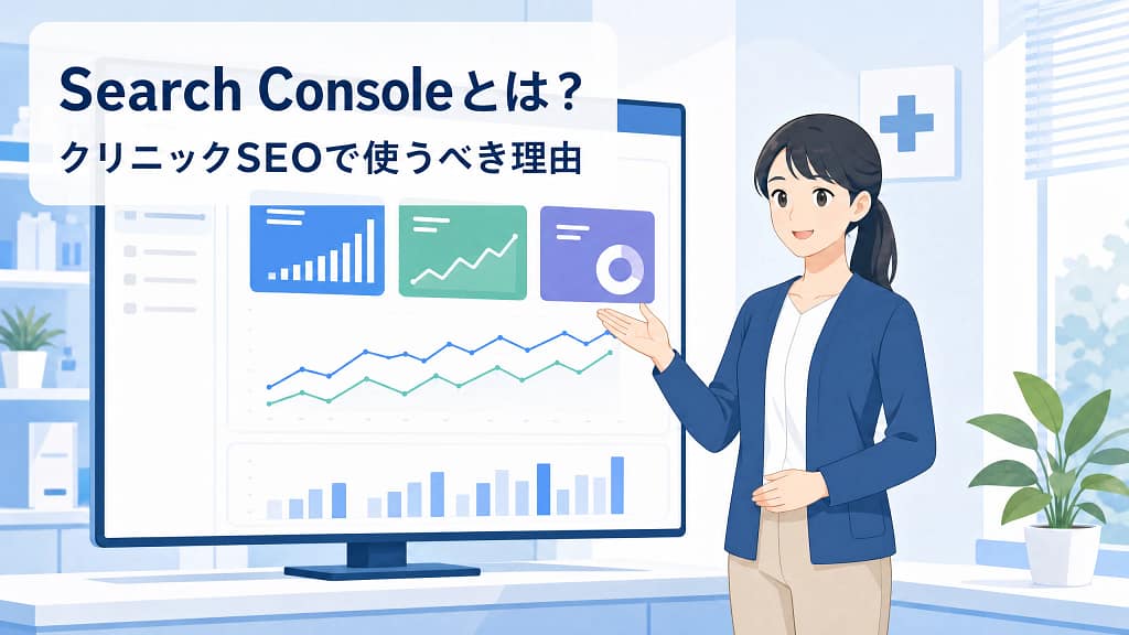 医師がWebページから予約導線へつながる流れを確認しているイラスト