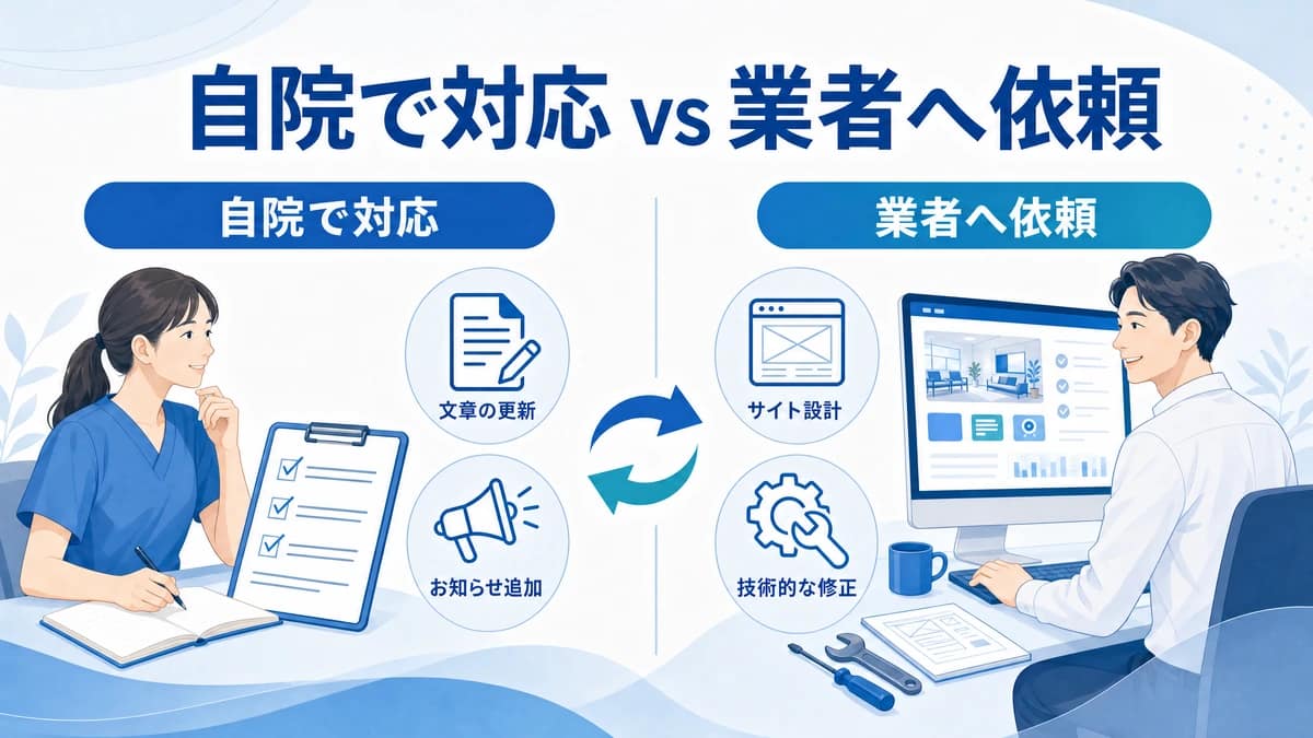 自院対応と業者依頼の役割分担